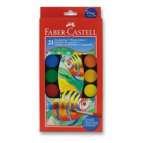 Vodové barvy Faber-Castell 21 barev, průměr 30 mm