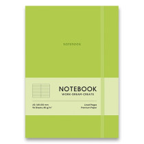 Zápisník Shkolyaryk Genius - tvrdé desky A5, linkovaný, výběr barev zelený