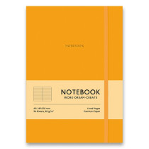 Zápisník Shkolyaryk Genius - tvrdé desky A5, linkovaný, výběr barev oranžový