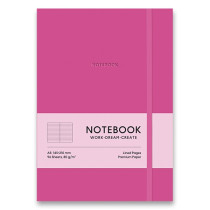 Zápisník Shkolyaryk Genius - tvrdé desky A5, linkovaný, výběr barev růžový