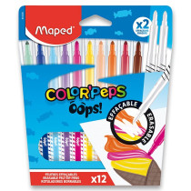Dětské fixy Maped Color´Peps Oops sada 12 barev + 2 zmizíky