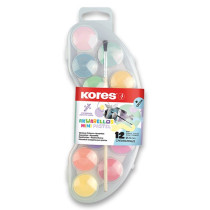 Vodové barvy Kores Akuarellas Mini 12 pastelových barev, průměr 25 mm