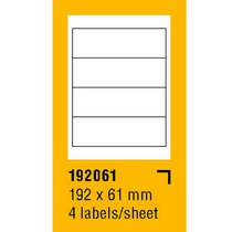 Etikety na archu SOREX - A4, 192 x 61mm, 400 etiket